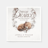 Woodland wir können frühzeitig abwarten Winter Bab Serviette (Vorderseite)