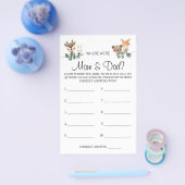 Woodland Wo waren sie Baby Duschspielkarte? Flyer (Einzeln)