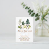 Woodland Wolf Babydusche Buchanfrage Begleitkarte (Stehend Vorderseite)