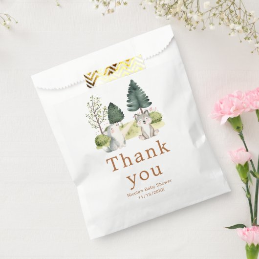 Woodland Wolf Babydusche Geschenktütchen (Versiegelt)
