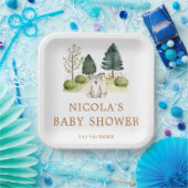 Woodland Wolf Babydusche Pappteller (Party)