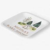 Woodland Wolf Babydusche Pappteller (Gewinkelt)