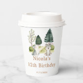 Woodland Wolf Birthday Party Pappbecher (Rückseite)