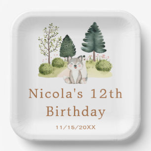 Woodland Wolf Birthday Party Pappteller