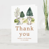 Woodland Wolf Geburtstagskarte Dankeskarte (Vorderseite)