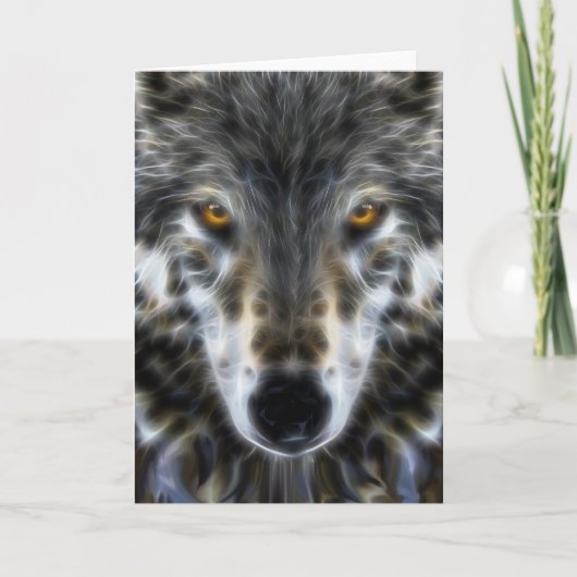 Woodland Wolf Inspirational Portrait Karte (Vorderseite)