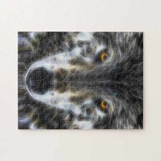 Woodland Wolf Inspirationsporträt Puzzle (Horizontal)