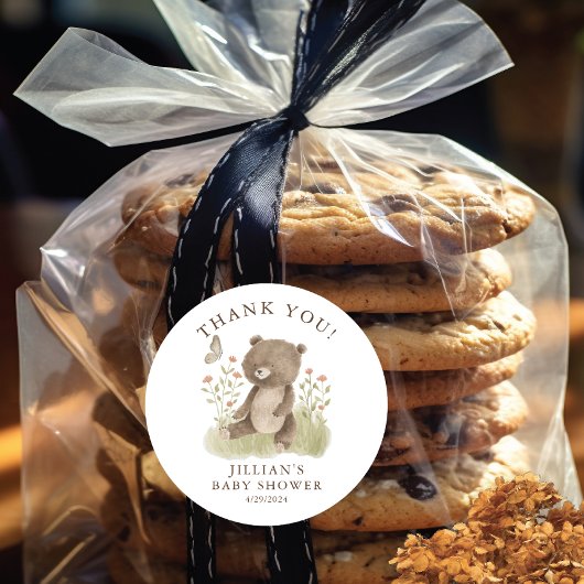 Woodland Wonder Bear Classic Round Sticker