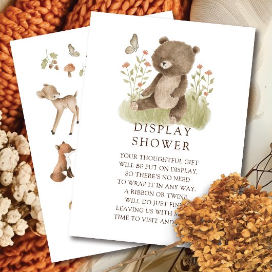 Woodland Wonder Bear Display Dusche Begleitkarte