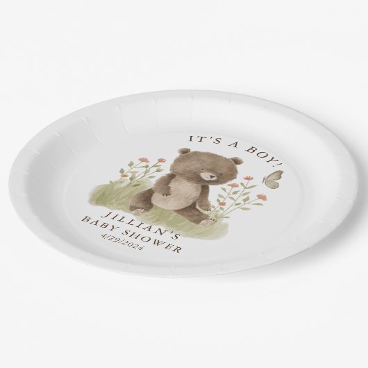 Woodland Wonder Bear Pappteller (Schrägansicht)