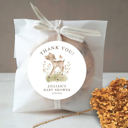 Woodland Wonder Deer Classic Round Sticker