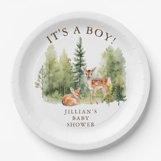 Woodland Wonder Deer Pappteller (Vorderseite)