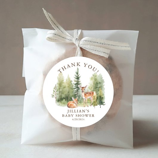 Woodland Wonder Deer Runder Aufkleber