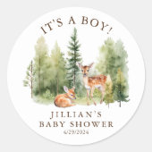 Woodland Wonder Deer Runder Aufkleber (Vorderseite)