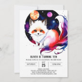 Woodland Wonderland Fox Geburtstag Einladung (Vorderseite)