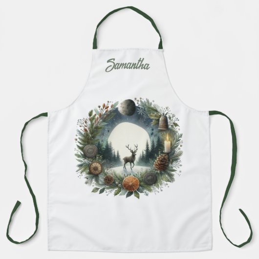 Woodland Wreath with Deer Moon Schürze (Vorderseite)
