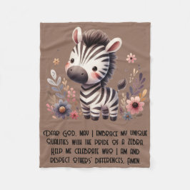 Woodland Zebra Kinder Christliches Gebet auf Brown Fleecedecke