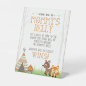 Woodland Zelt Wie groß ist Mama's Bauchduschenspie Sockelschild (Vorderseite)