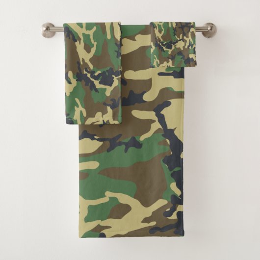 Woodlands Camouflage Outdoorsman-Geschenk Badhandtuch Set (Insitu)