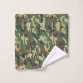 Woodlands Camouflage Outdoorsman-Geschenk Badhandtuch Set (Waschlappen)