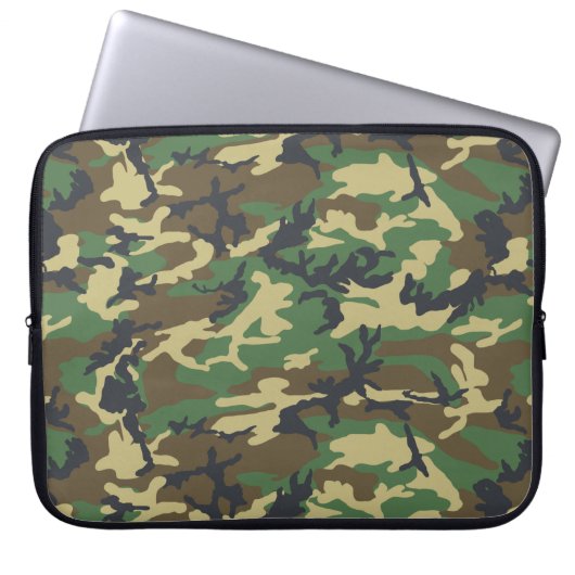 Woodlands Camouflage Outdoorsman-Geschenk Laptopschutzhülle (Vorderseite)
