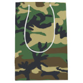 Woodlands Camouflage Outdoorsman-Geschenk Mittlere Geschenktüte (Vorderseite)