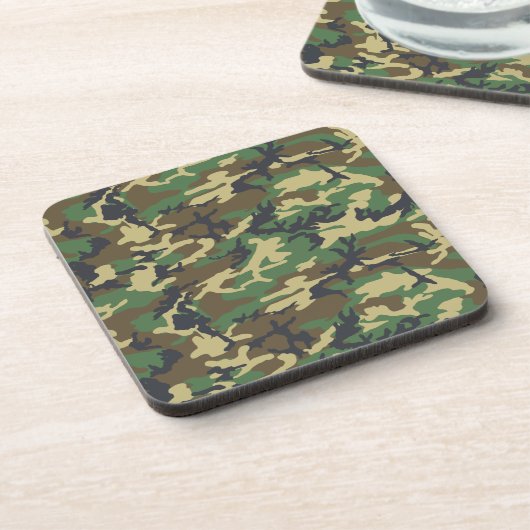 Woodlands Camouflage Outdoorsman Getränkeuntersetzer (Linke Seite)
