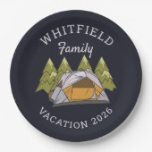 Woodlands Camping Trip Family Wiedersehen Custom Pappteller (Vorderseite)