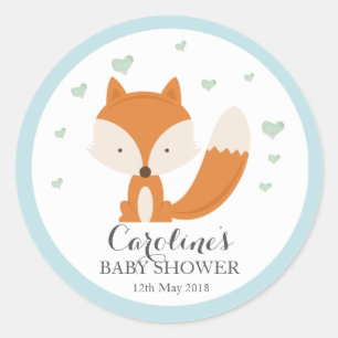 Woodlands Fox Blue Liebe Blue Baby Schuhaufkleber Runder Aufkleber