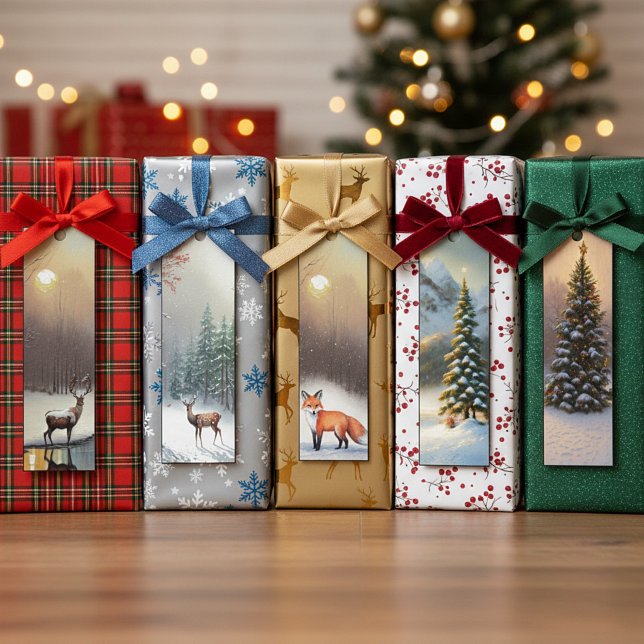 Woodlands Thema Weihnachts-Lesezeichen Set (Von Creator hochgeladen)