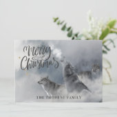 Woodlands Wolves Winter Frohe Weihnachten (Stehend Vorderseite)