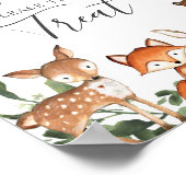 Woodlandtiere Baby-Dusche Babys sind süße Zeichen Poster (Ecke)