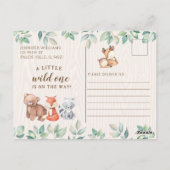 Woodlandtiere Baby Dusche Einladung Postkarte (Rückseite)