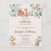 Woodlandtiere Baby Dusche Einladung Postkarte (Vorderseite)