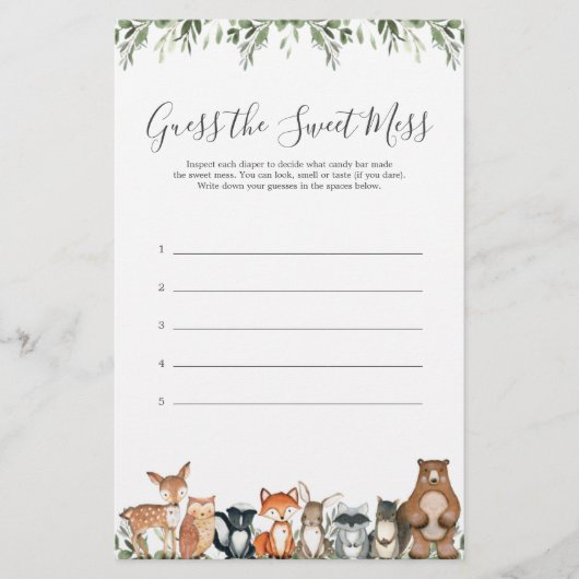 Woodlandtiere Baby-Dusche schätzen das süße Chaos (Vorderseite)