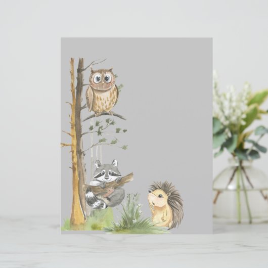 Woodlandtiere Babydusche (Stehend Vorderseite)