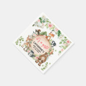 Woodlandtiere Blumenholz Slice Babydusche Serviette (Ecke)