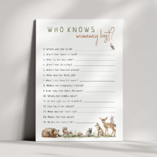Woodlandtiere, die die beste Spielkarte von Mommy Einladung
