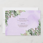 Woodlandtiere Lila Blumenbabwdusche per Post Einladung (Rückseite)