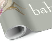 Woodlandtiere sägen Oh Baby Wrapping Paper Geschenkpapier (Rolleneckpunkt)