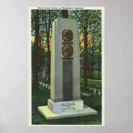 Woodlawn Friedhof, Mark Twain Gravestone Scene Poster (Vorne)