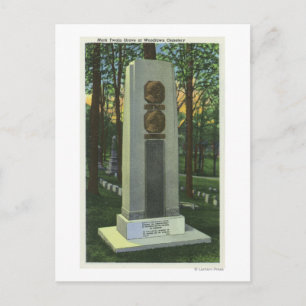 Woodlawn Friedhof, Mark Twain Gravestone Scene Postkarte