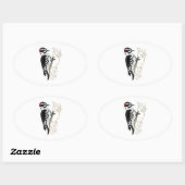 Woodpecker-Abbildung Ovaler Aufkleber (Blatt)