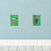 Woodpecker and Kingfisher Bilderwand Sets (Holzboden)