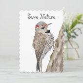 Woodpecker Aquarellkopf Einladung (Stehend Vorderseite)