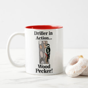 Woodpecker Bird Funny Zweifarbige Tasse