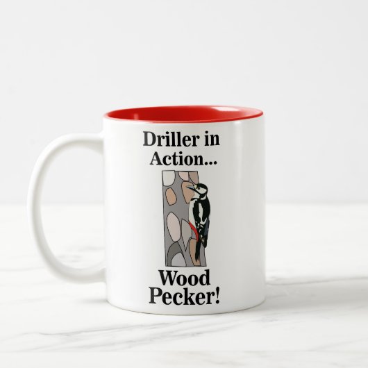 Woodpecker Bird Funny Zweifarbige Tasse (Links)