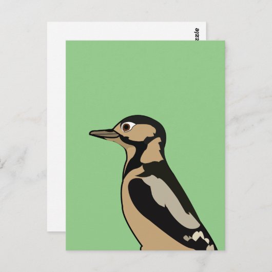 Woodpecker Bird Nature Art Postkarte (Vorne/Hinten)