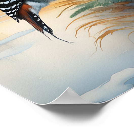 Woodpecker Bird Poster (Ecke)