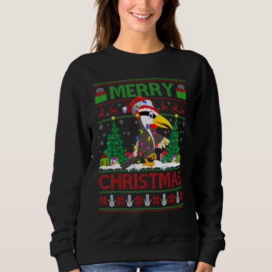 Woodpecker Bird Xmas Tree Ugly Woodpecker Christ Sweatshirt (Vorderseite)